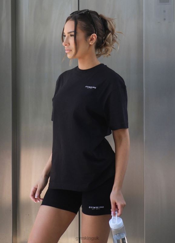 Gym King Established Boyfriend Tee Black/White Women Clothing J2PFB355