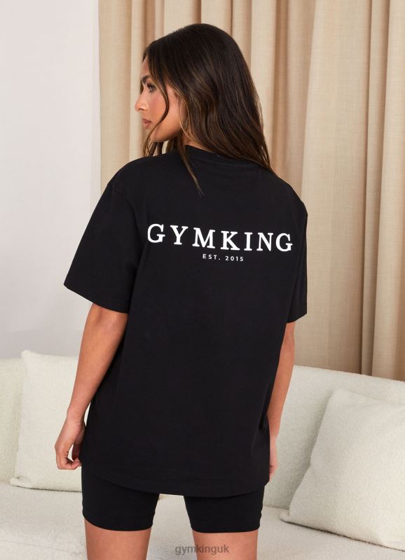 Gym King Established Boyfriend Tee Black/White Women Clothing J2PFB355