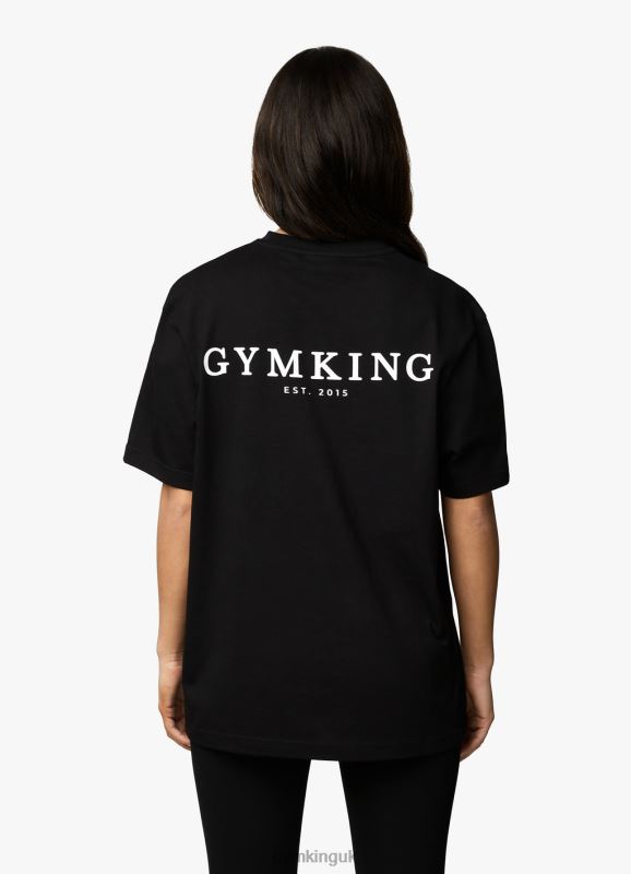 Gym King Established Boyfriend Tee Black/White Women Clothing J2PFB355