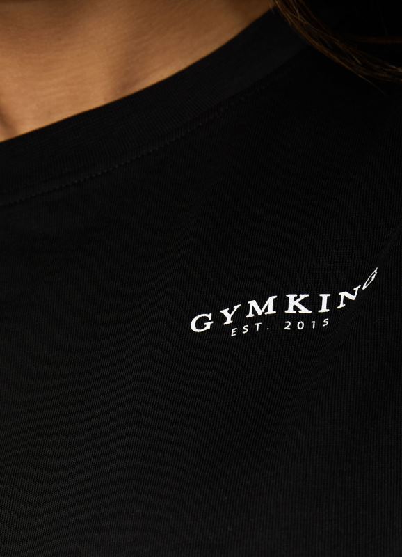 Gym King Established Boyfriend Tee Black/White Women Clothing J2PFB355