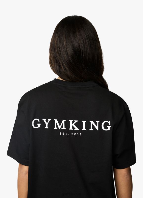Gym King Established Boyfriend Tee Black/White Women Clothing J2PFB355
