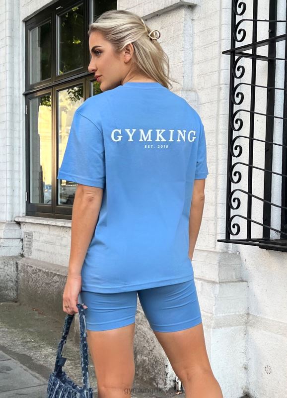 Gym King Established Boyfriend Tee Coastal Blue Women Clothing J2PFB359