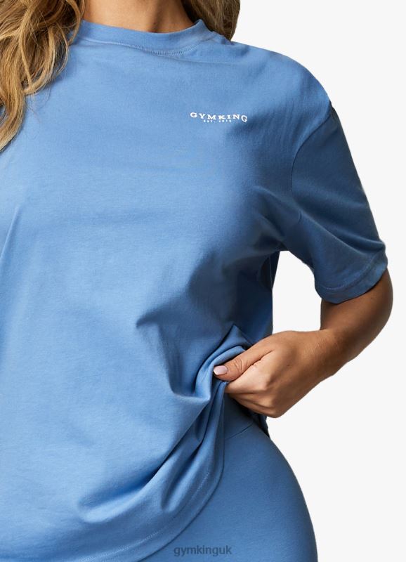 Gym King Established Boyfriend Tee Coastal Blue Women Clothing J2PFB359