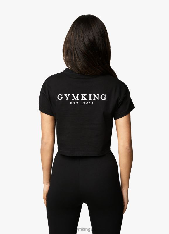 Gym King Established Cap Sleeve Tee Black/White Women Clothing J2PFB368