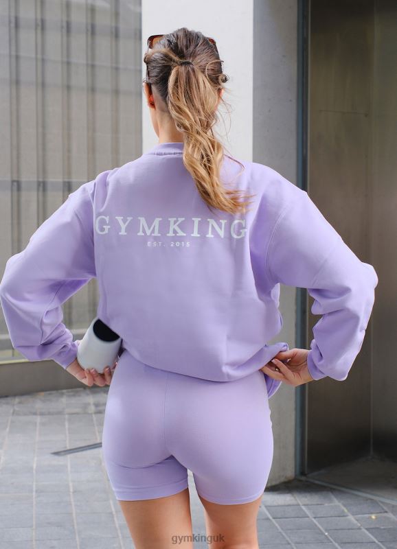 Gym King Established Crew Lilac Women Clothing J2PFB366