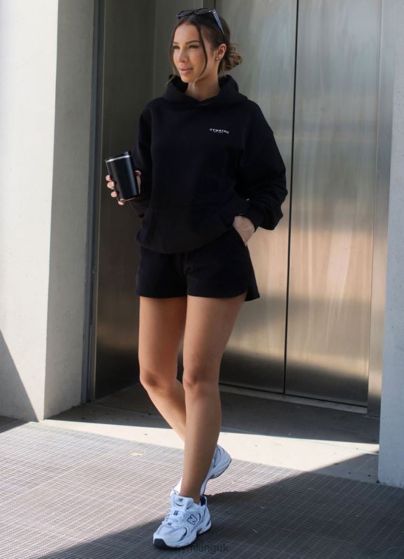 Gym King Established Jersey Short Black/White Women Clothing J2PFB358