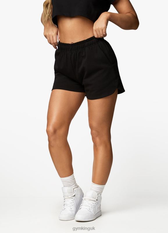 Gym King Established Jersey Short Black/White Women Clothing J2PFB358