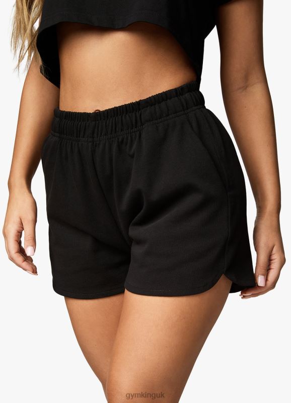 Gym King Established Jersey Short Black/White Women Clothing J2PFB358