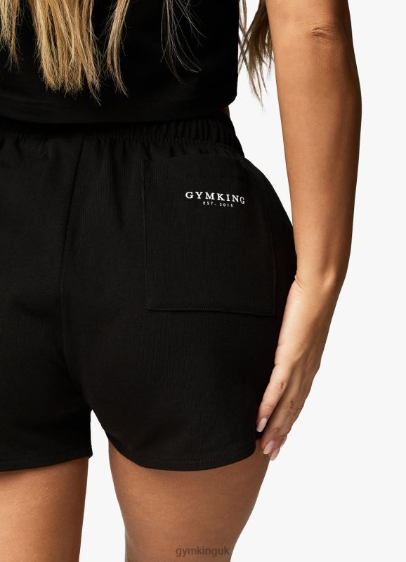 Gym King Established Jersey Short Black/White Women Clothing J2PFB358