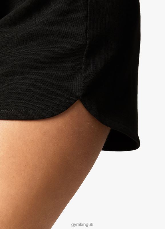 Gym King Established Jersey Short Black/White Women Clothing J2PFB358
