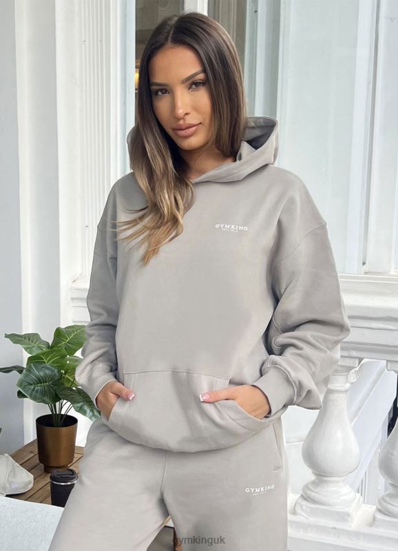 Gym King Established Relaxed Fit Hood Dusky Sage Women Clothing J2PFB362