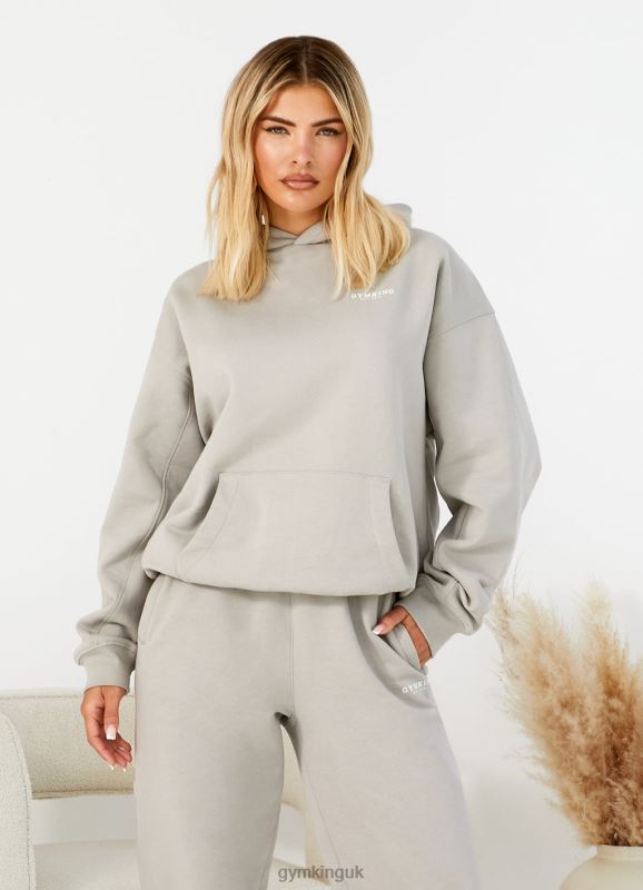 Gym King Established Relaxed Fit Hood Dusky Sage Women Clothing J2PFB362