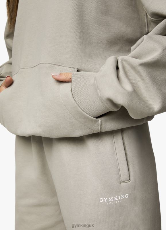 Gym King Established Relaxed Fit Hood Dusky Sage Women Clothing J2PFB362