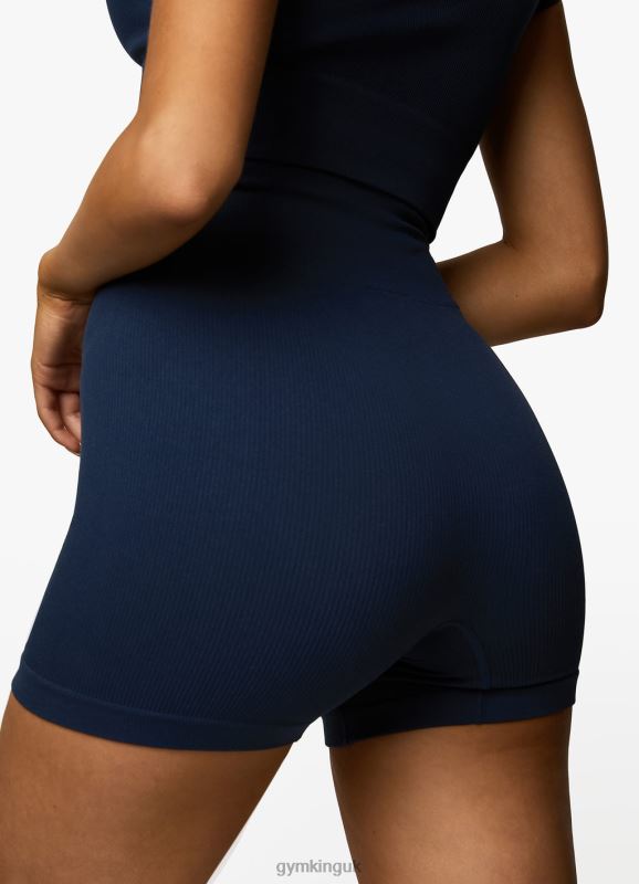 Gym King Formation Rib 2.0 4\'\' Short Oxford Blue Women Clothing J2PFB370