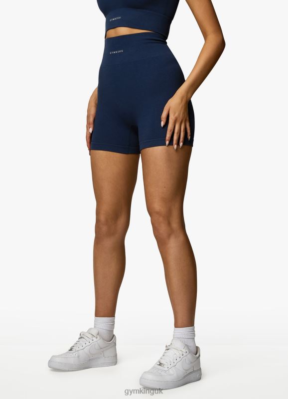 Gym King Formation Rib 2.0 4\'\' Short Oxford Blue Women Clothing J2PFB370