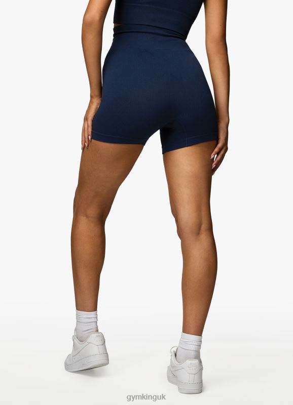 Gym King Formation Rib 2.0 4\'\' Short Oxford Blue Women Clothing J2PFB370