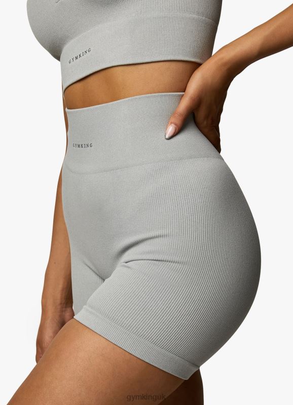 Gym King Formation Rib 2.0 4\'\' Short Snow Marl Women Clothing J2PFB372