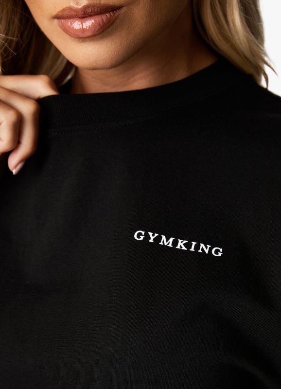 Gym King Malibu Oversized BF Tee Black Women Clothing J2PFB353