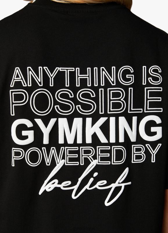 Gym King Malibu Oversized BF Tee Black Women Clothing J2PFB353