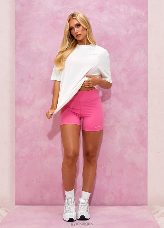 Gym King Malibu Oversized BF Tee Cream/Paradise Pink Women Clothing J2PFB343