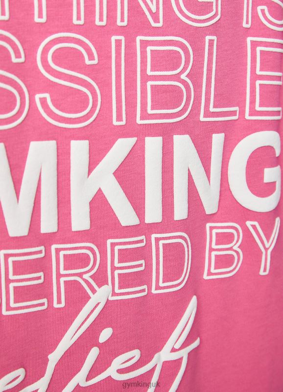 Gym King Malibu Oversized BF Tee Paradise Pink Women Clothing J2PFB348