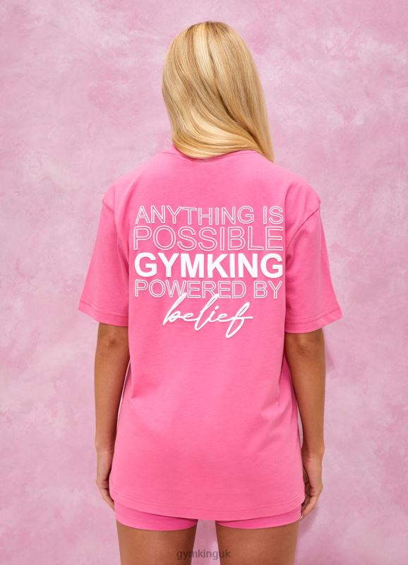 Gym King Malibu Oversized BF Tee Paradise Pink Women Clothing J2PFB348