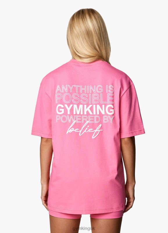 Gym King Malibu Oversized BF Tee Paradise Pink Women Clothing J2PFB348