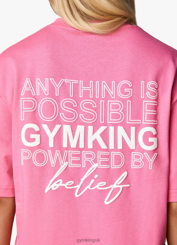 Gym King Malibu Oversized BF Tee Paradise Pink Women Clothing J2PFB348