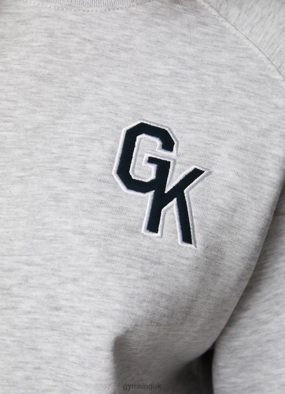 Gym King Varsity Oversized Crew Snow Marl Women Clothing J2PFB378