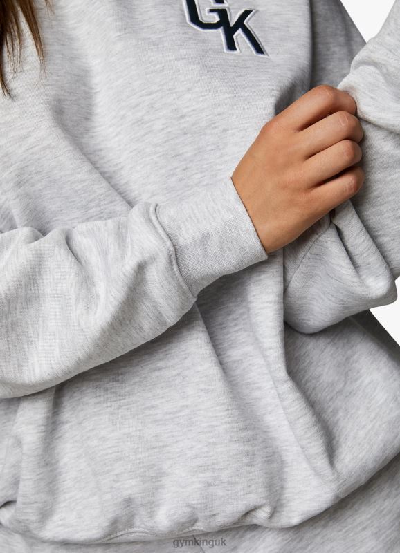 Gym King Varsity Oversized Crew Snow Marl Women Clothing J2PFB378