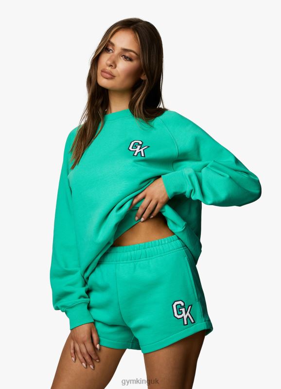 Gym King Varsity Short Jade Green Women Clothing J2PFB384