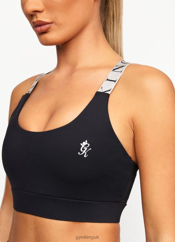 Gym King 2-In-1 Vest and Sports Bra Black Women Clothing J2PFB552