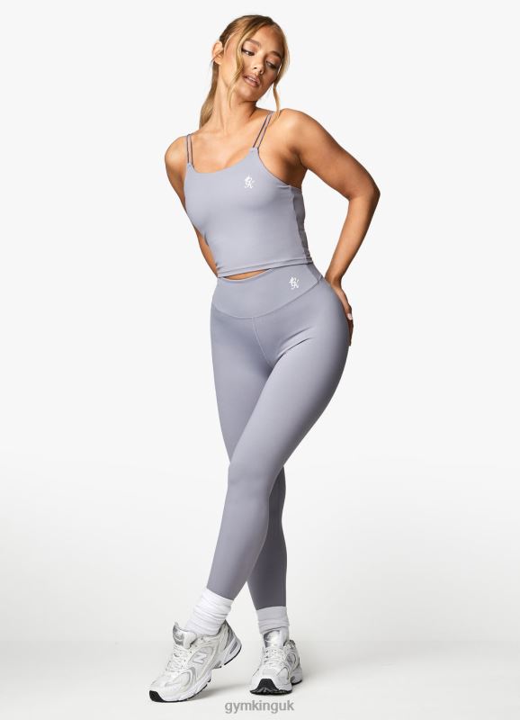 Gym King 365 Long Line Tank Lavender Grey Women Clothing J2PFB524
