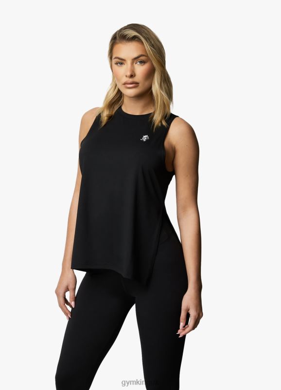 Gym King 365 Split Hem Vest Black Women Clothing J2PFB531
