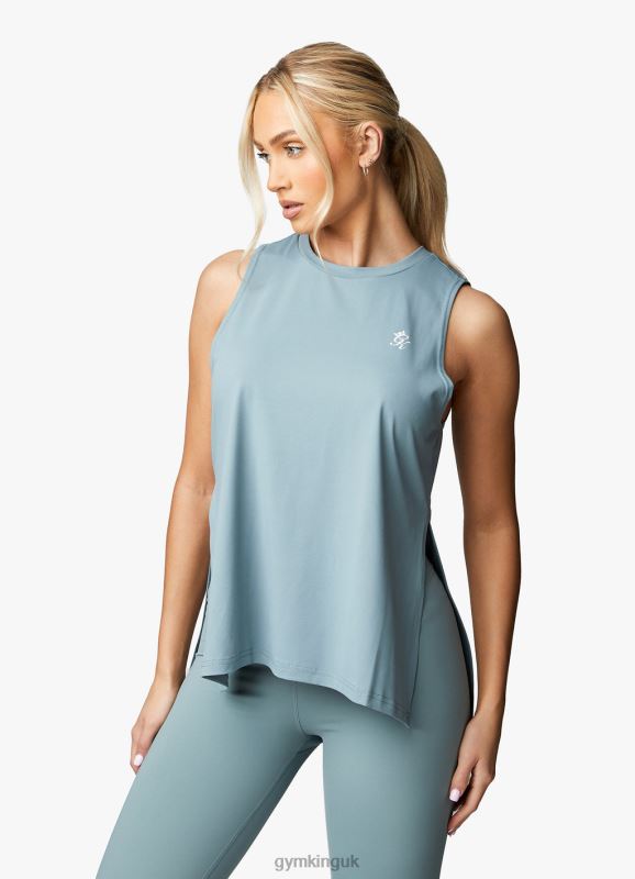 Gym King 365 Split Hem Vest Sage Women Clothing J2PFB535