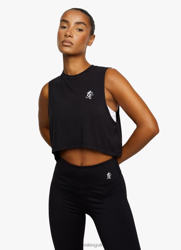 Gym King Crop Vest Black Women Clothing J2PFB544