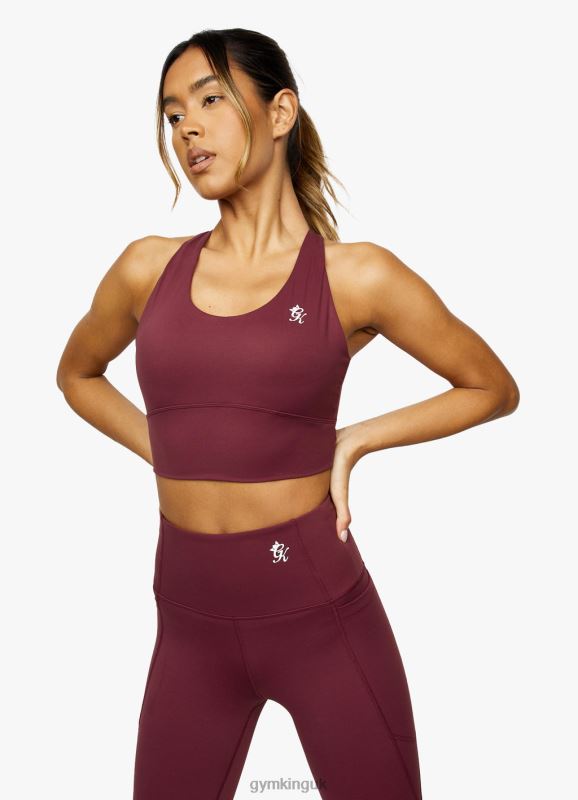 Gym King Dominate Bra Red Wine Women Clothing J2PFB559