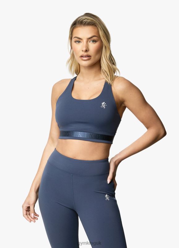 Gym King Flare Sports Bra Navy Women Clothing J2PFB536