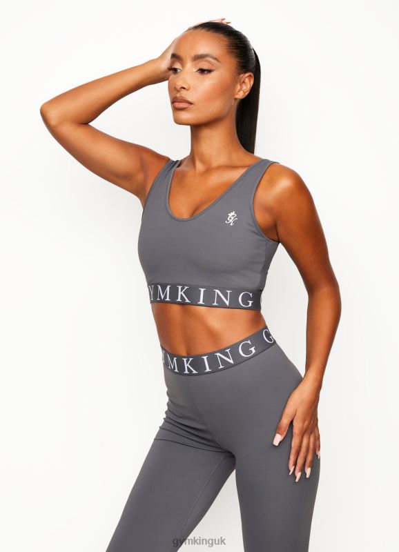 Gym King Impact Sports Bra Dark Grey Women Clothing J2PFB532