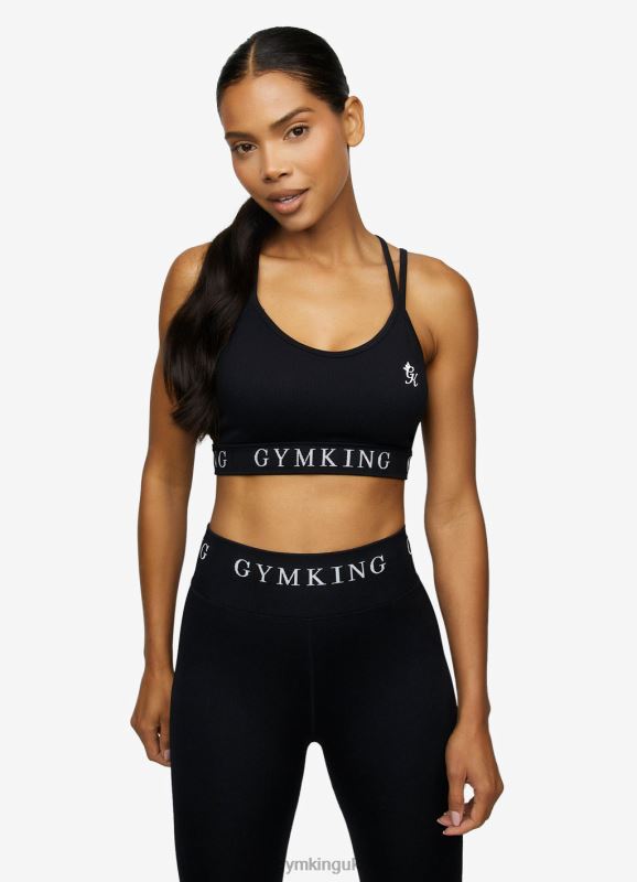 Gym King Intention Multi Rib Sports Bra Black Women Clothing J2PFB540