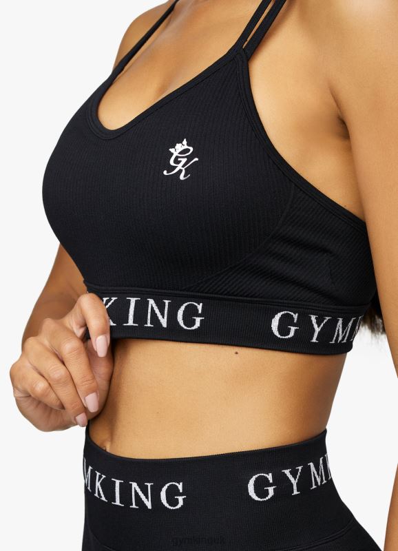 Gym King Intention Multi Rib Sports Bra Black Women Clothing J2PFB540