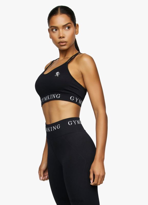 Gym King Intention Multi Rib Sports Bra Black Women Clothing J2PFB540