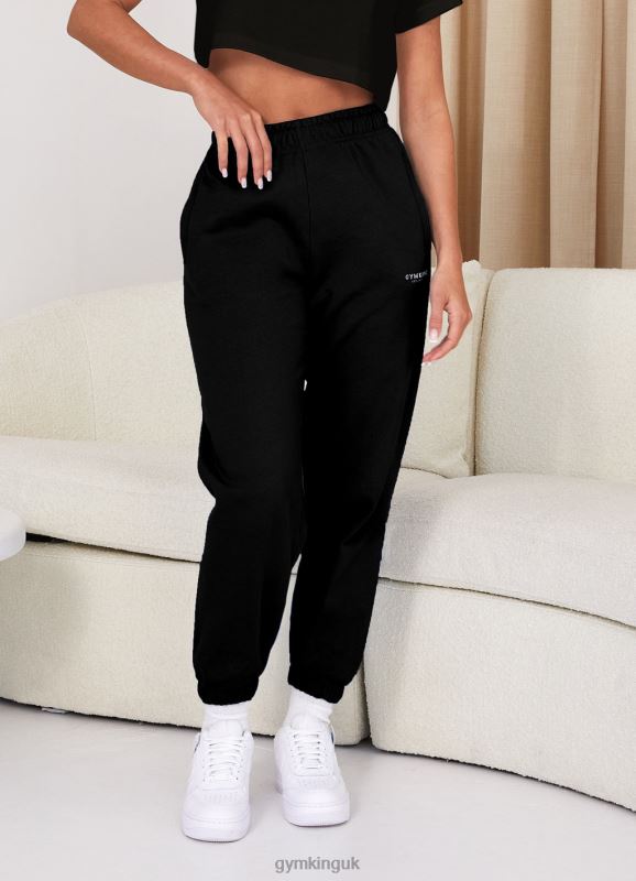 Gym King Established Relaxed Jogger Black/White Women Clothing J2PFB598