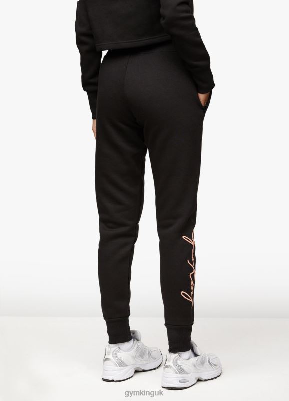 Gym King Sky Script Jogger Black/Rose Gold Women Clothing J2PFB608