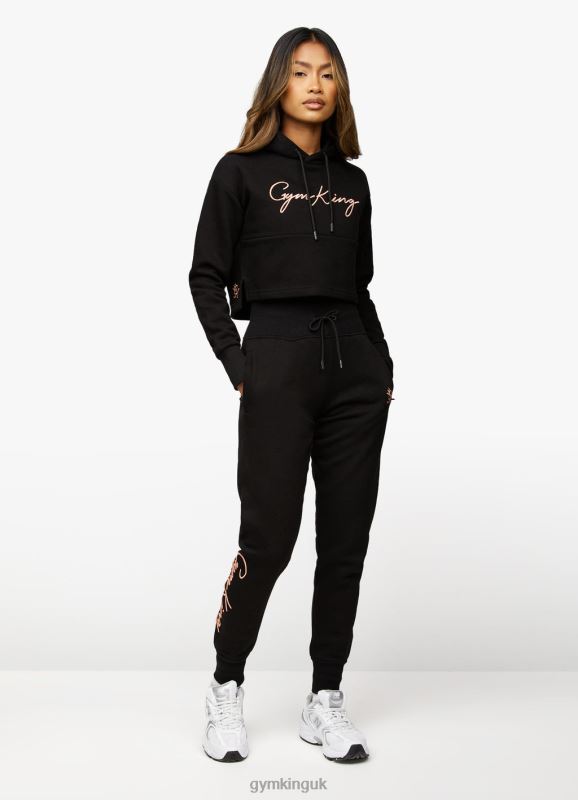 Gym King Sky Script Jogger Black/Rose Gold Women Clothing J2PFB608
