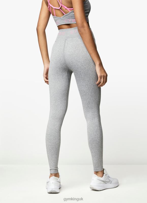 Gym King Intention Multi-Rib Legging Grey Marl/Cosmic Pink Women Clothing J2PFB331