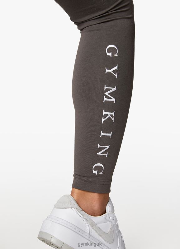 Gym King Linear Arch Jersey Legging Steel Grey/White Women Clothing J2PFB323