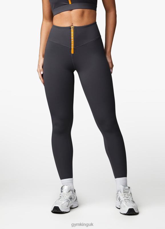 Gym King Stamina Texture Legging Graphite/Golden Orange Women Clothing J2PFB330