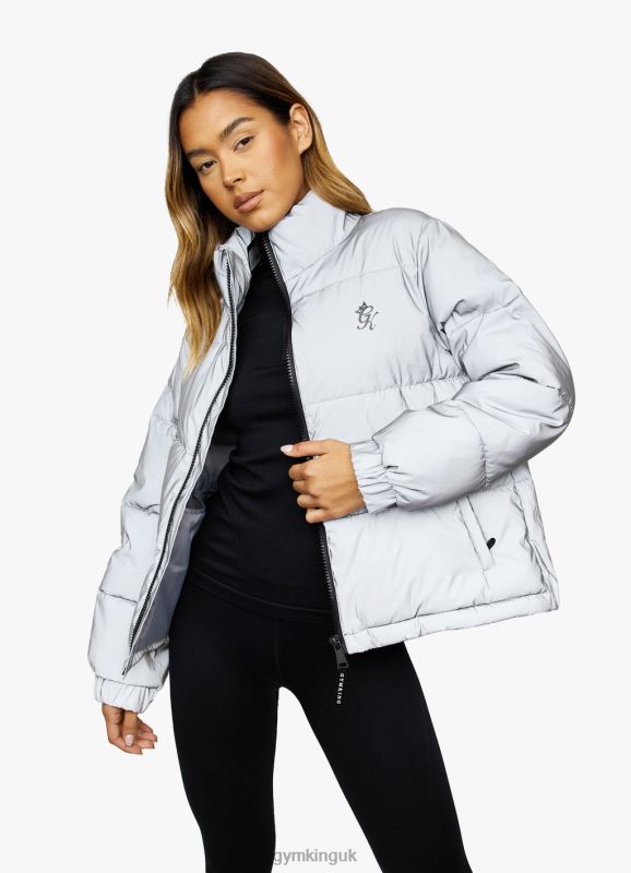 Gym King Puffa Jacket Reflective Women Clothing J2PFB639