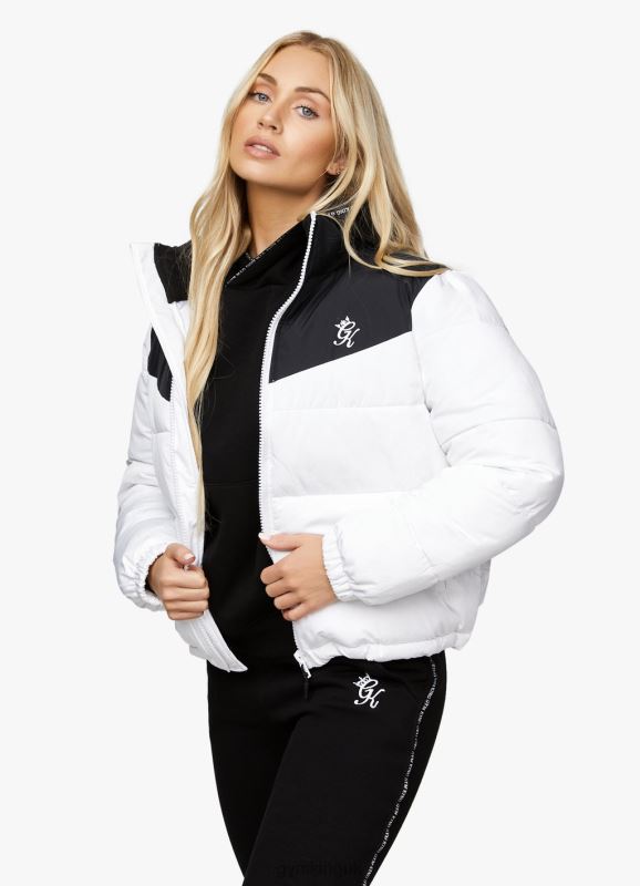 Gym King Resolute Puffer White/Black Women Clothing J2PFB640